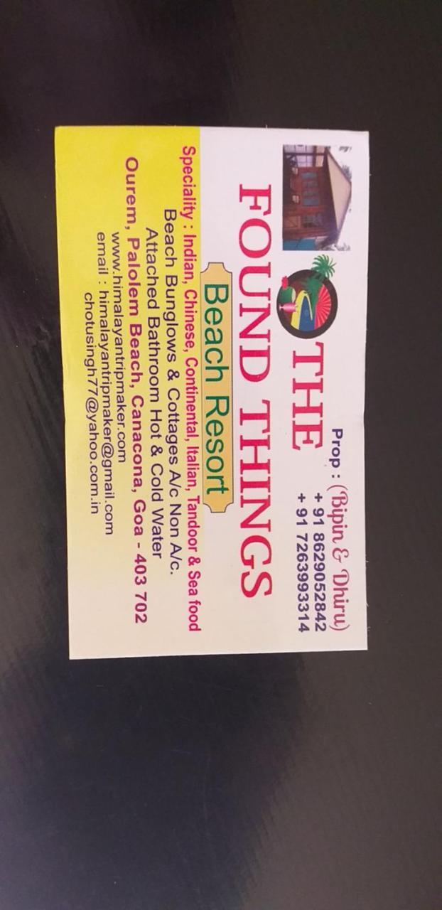 The Found Things Hotel Bãi biển Bãi biển Palolem Ngoại thất bức ảnh